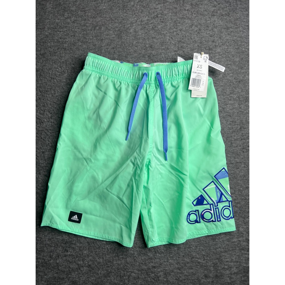 Adidas Mens Flor Log CLX CL Swim Shorts Pulse Mint Green HT2139 XS NWT
